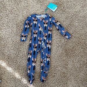 Posh Peanut Easter Bunny zippered onesie, 3-6m